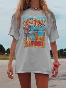 Casual Loose Letter Printed Short-sleeved T-shirt