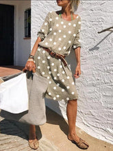 Load image into Gallery viewer, Holiday Casual Polka Dot Round Neck Dress
