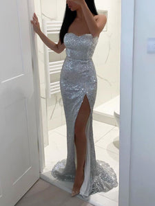 Fashion Sexy Sequined Slim Fit Buttocks Evening Dress