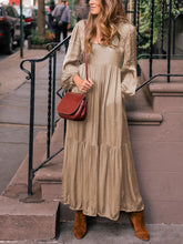Load image into Gallery viewer, Elegant Lantern Sleeve Vintage Maxi Dress

