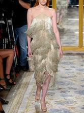 Load image into Gallery viewer, Off-the-shoulder Sleeveless Tassel Evening Dress
