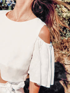 Solid Color Button Loose Two-piece Set