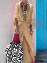 Load image into Gallery viewer, V-Neck Solid Color Casual Dress
