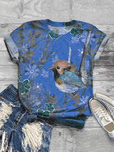 Load image into Gallery viewer, Casual Impression Bird Print Fashion T-shirt
