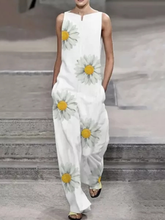 Load image into Gallery viewer, Fashion Casual Loose Daisy Printed Jumpsuit
