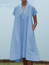 Load image into Gallery viewer, Simple Casual Loose V Neck Dress
