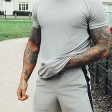 Load image into Gallery viewer, Men&#39;S Casual Grey Round Neck T-Shirt Shorts Suit
