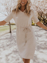 Load image into Gallery viewer, Casual Solid Color Comfortable Waist Dress
