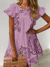 Load image into Gallery viewer, Fashion Casual Printed Short Sleeve Dress
