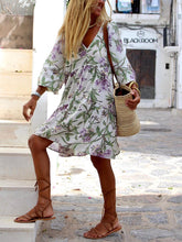 Load image into Gallery viewer, Printed V-Neck Casual Dress
