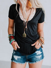 Load image into Gallery viewer, Casual Lace Knitted T-shirt Top
