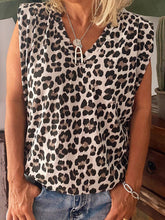 Load image into Gallery viewer, Leopard Print V-Neck T-Shirt
