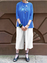 Load image into Gallery viewer, Retro Round Neck Half Sleeve Top Loose Trousers Women&#39;s Suit
