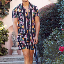 Load image into Gallery viewer, Men&#39;S Casual Flower Print Short Sleeve Suit
