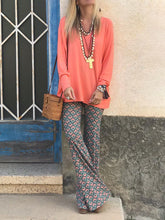 Load image into Gallery viewer, Elegant Casual Loose V-Neck Top Pants Set
