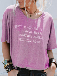 Loose Round Neck Short Sleeve T-Shirts Casual Tops