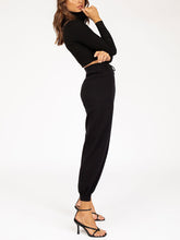 Load image into Gallery viewer, Long Sleeve Cropped Top and Loose Trousers Suit
