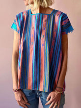 Load image into Gallery viewer, Fashion Casual Round Neck Embroidered Striped Top
