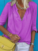 Load image into Gallery viewer, Simple Casual Loose V Neck Polka Dot Printed Shirt

