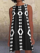 Load image into Gallery viewer, Geometric Pattern A-line Retro Print Pocket Casual Dress
