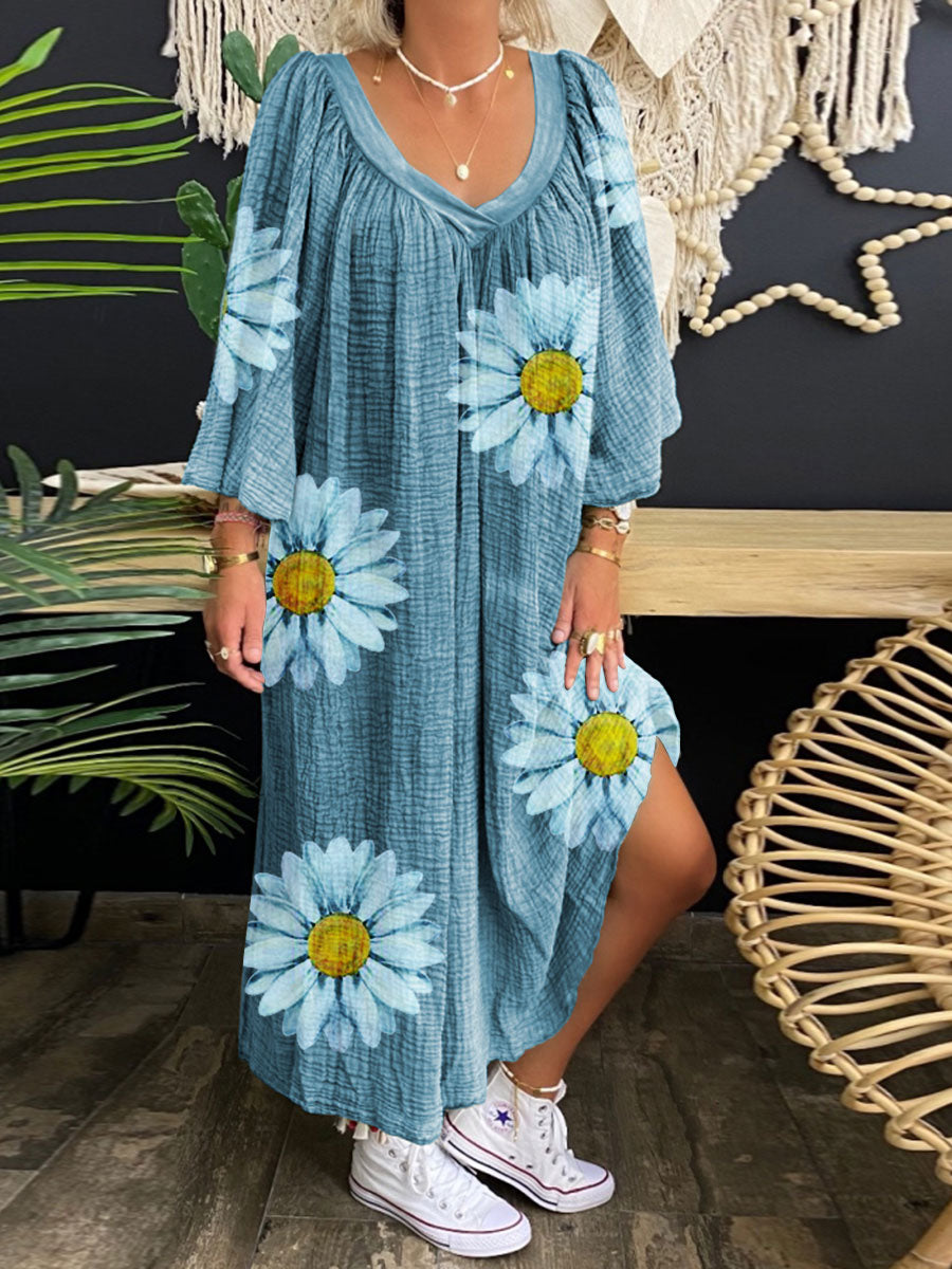 Fashion Daisy Print Casual Dress