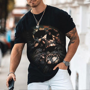 Men'S Skull Print Crew Neck Men'S T-Shirt