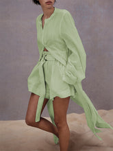 Load image into Gallery viewer, Casual Loose Solid Color Long Sleeve Two-piece Suit
