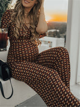 Load image into Gallery viewer, Retro Bohemian Geometric Print Maternity Jumpsuit
