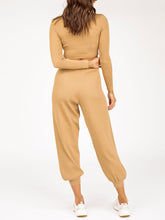 Load image into Gallery viewer, Long Sleeve Cropped Top and Loose Trousers Suit
