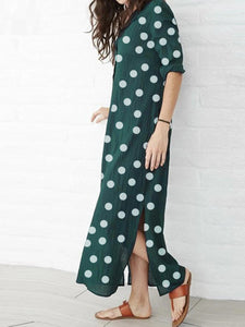 Printed V-Neck Dress