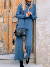 Load image into Gallery viewer, Casual Loose Solid Color Turtleneck Two-piece Suit
