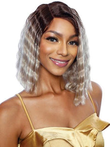 Blonde Mix Color Short Wavy Curly Hair Mane Concept Synthetic Wigs