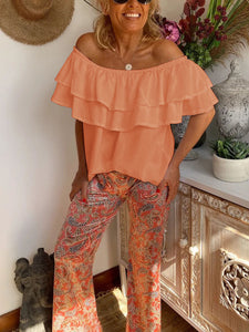 Casual Loose Top Floral Trousers Suit