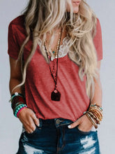 Load image into Gallery viewer, Casual Lace Knitted T-shirt Top
