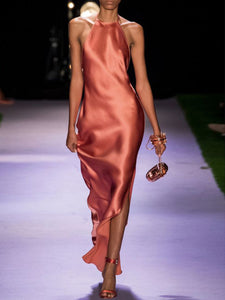 Fashion Sexy Halterneck Sleeveless Midi Dress