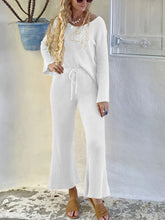Load image into Gallery viewer, V-neck Long-sleeved Slim Top Flared Pants Suit
