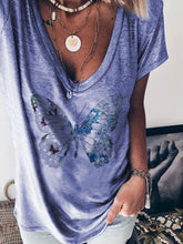 Load image into Gallery viewer, Butterfly Print T-shirt Casual Shirt
