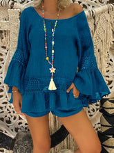 Load image into Gallery viewer, Wide Collar Hollow Leisure Short Suit
