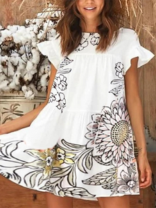 Fashion Casual Printed Short Sleeve Dress