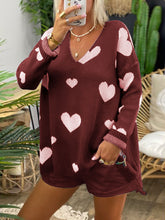 Load image into Gallery viewer, Knitted Printed V-Neck Loose Suit
