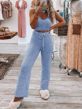 Load image into Gallery viewer, Fashionable Sexy Camisole and Drawstring Wide-leg Pants Suit
