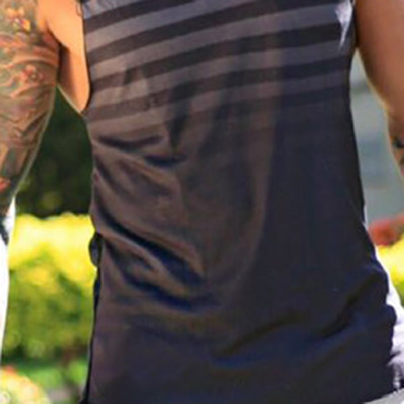 Men'S Casual Fashion Beach Vacation Fitness Striped Vest