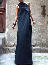 Load image into Gallery viewer, Split-joint Sleeveless Linen Dress
