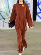 Load image into Gallery viewer, Casual Fashion Long Sleeve Solid Color Two-piece Suit
