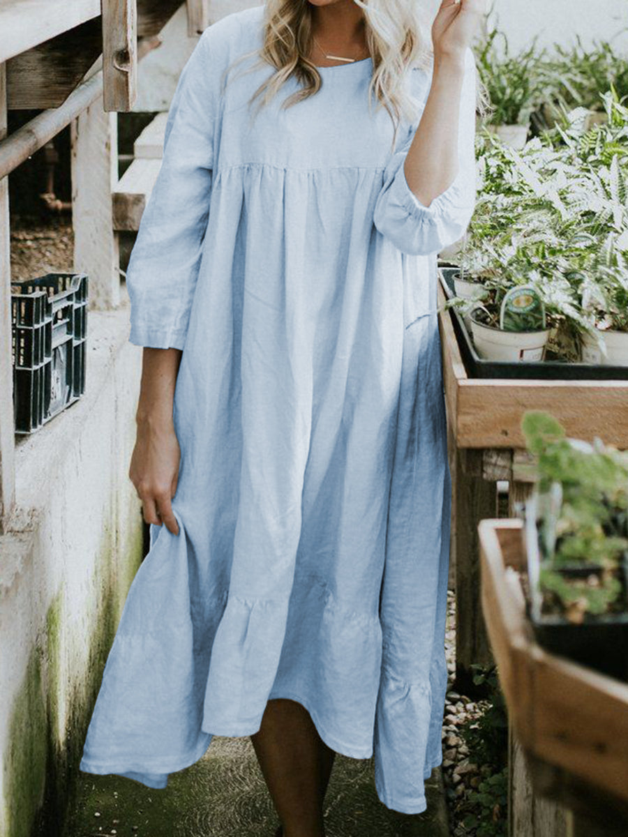 Fashion Casual Solid Color Midi Dress
