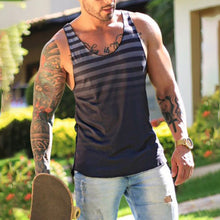 Load image into Gallery viewer, Men&#39;S Casual Fashion Beach Vacation Fitness Striped Vest
