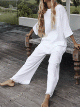 Load image into Gallery viewer, Simple Casual Loose Comfortable Soft Top Pants Suit
