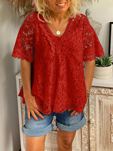 Load image into Gallery viewer, Romantic Vintage Lace V Neck Top
