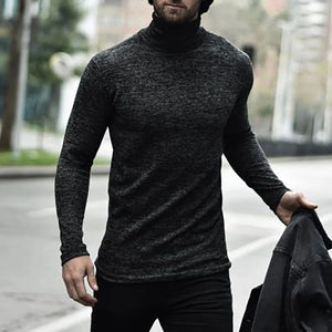 Casual High Collar Pure Color Long Sleeve T-Shirt
