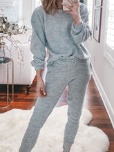 Load image into Gallery viewer, Casual Simple Loose Top Pants Knit Suit
